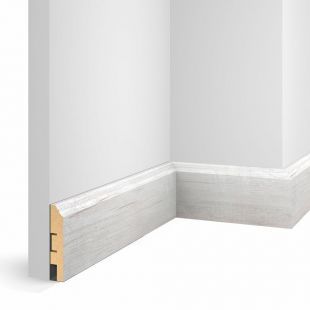Плинтус экошпон Cosca WP07, цвет дуб Эффект светло-серый, 80x16x2400